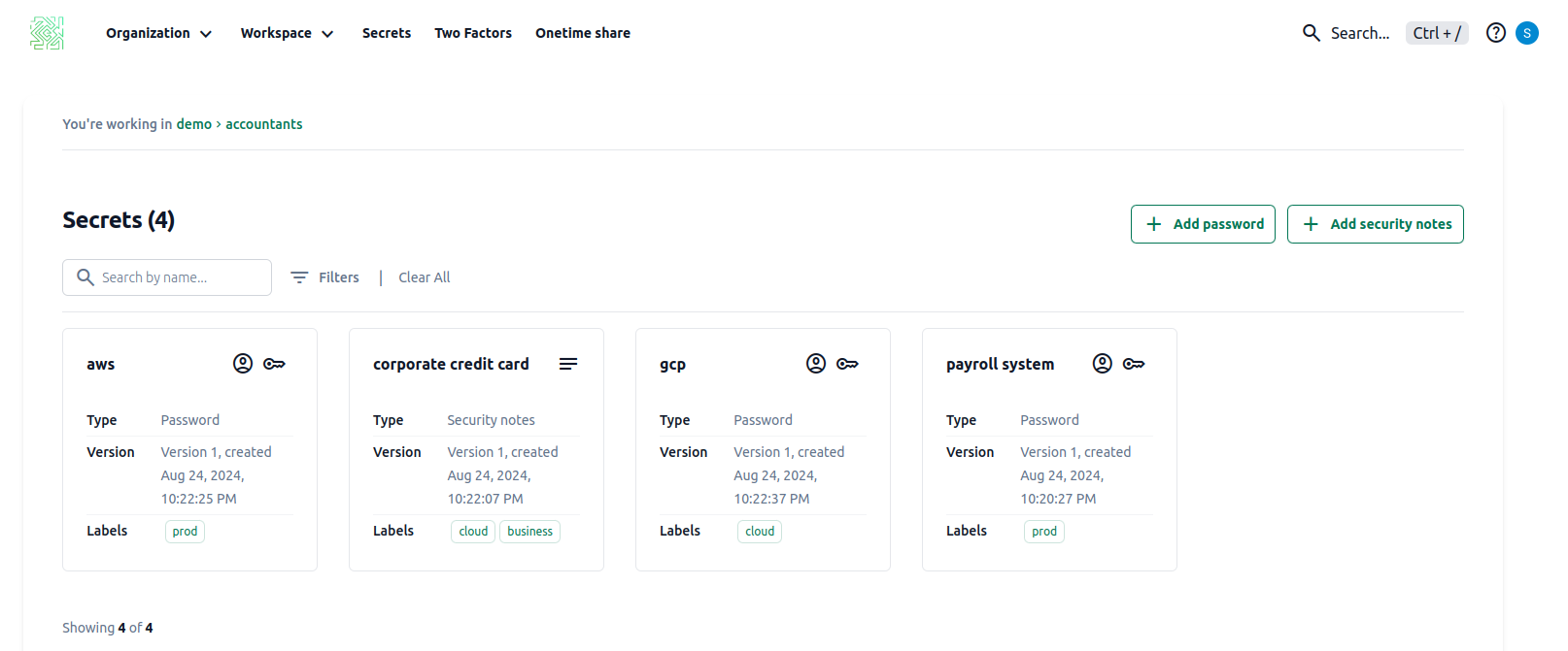 Ennote - corporate secret manager